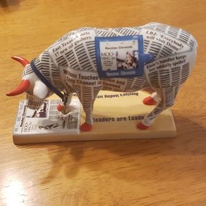 CowParade 100 Years Houston Chronicle Newspaper 2001 Texas Cow Paper Figurine